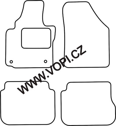 Autokoberce Volkswagen Caddy Combi komplet original fixace 2004 - Perfectfit (4945)